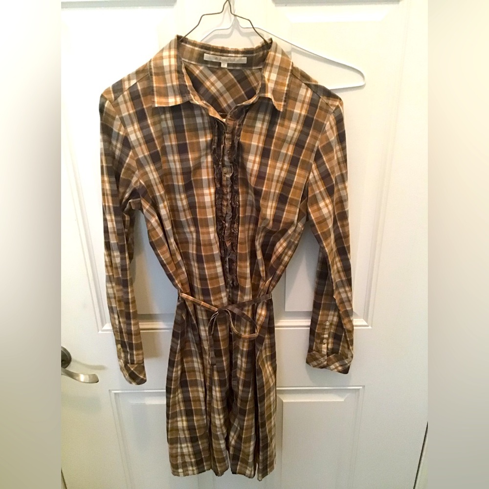 Ladies Medium, Adorable Shirtdress, black Gold White - NOLA Saints Fans